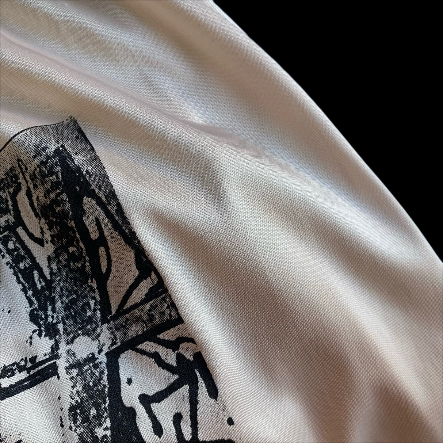 god bless the trap creme slip skirt