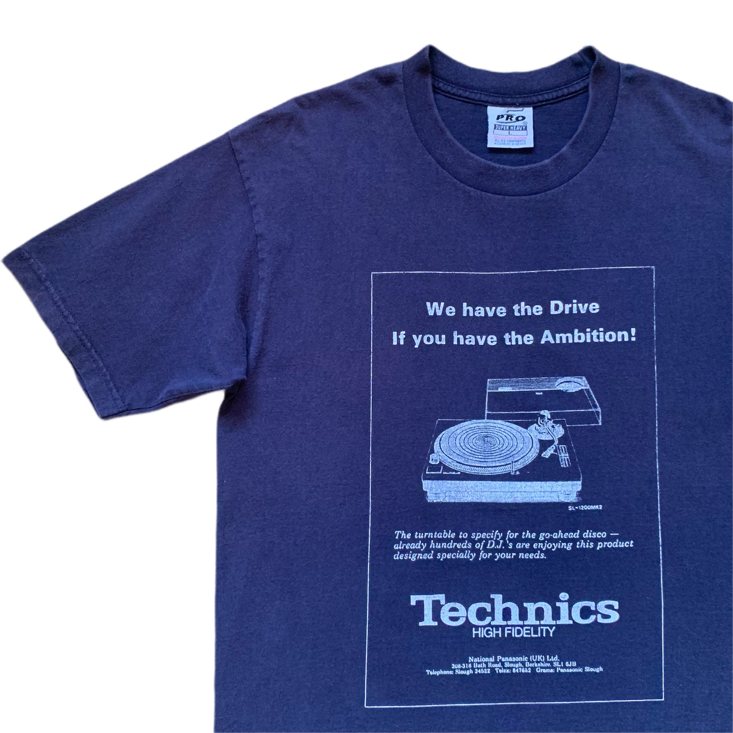 technics navy blue tee sz. L