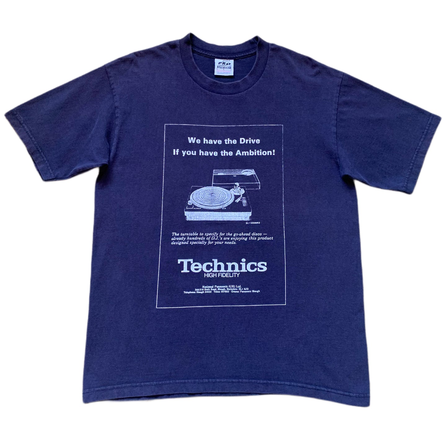 technics navy blue tee sz. L