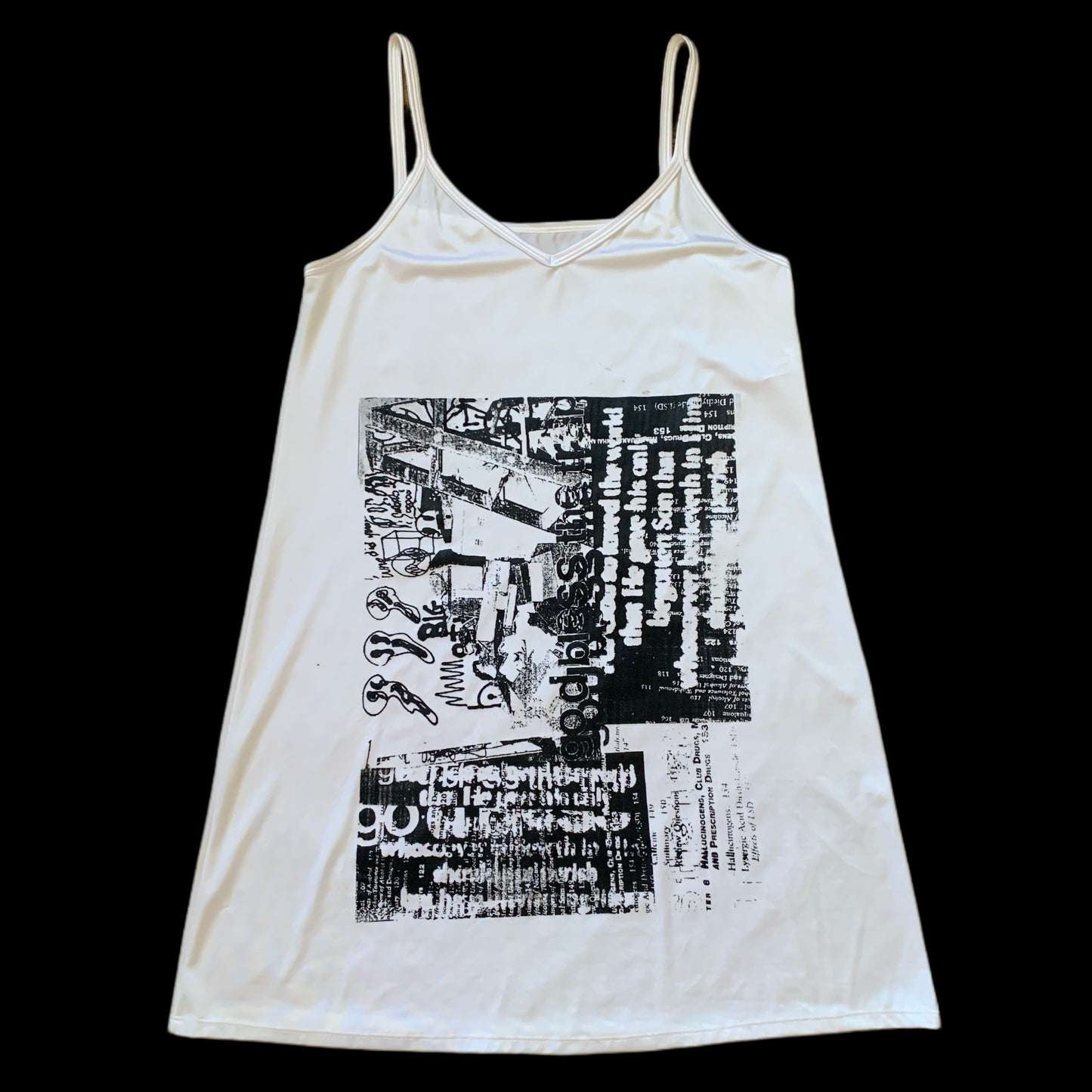 god bless the trap white slip dress sz. M